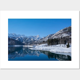 Winter Landscape at Lake Barcis, Italy Posters and Art